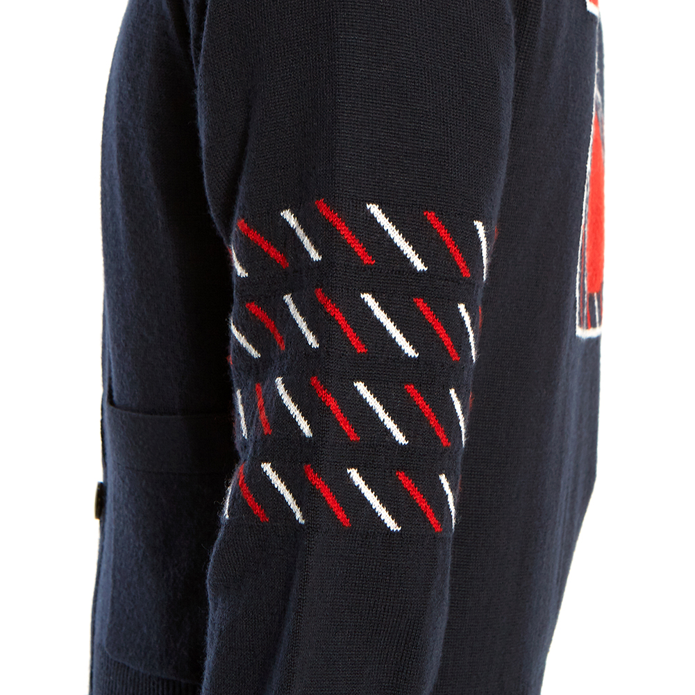 톰브라운(THOM BROWNE) 렙 스트라이프 덕 남자 울 가디건 MKC241A 00014 415