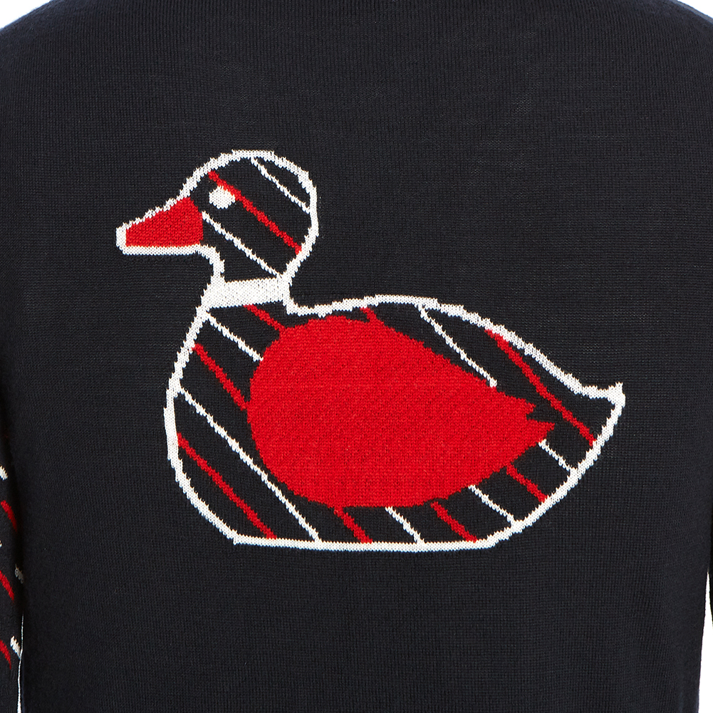 톰브라운(THOM BROWNE) 렙 스트라이프 덕 남자 울 가디건 MKC241A 00014 415