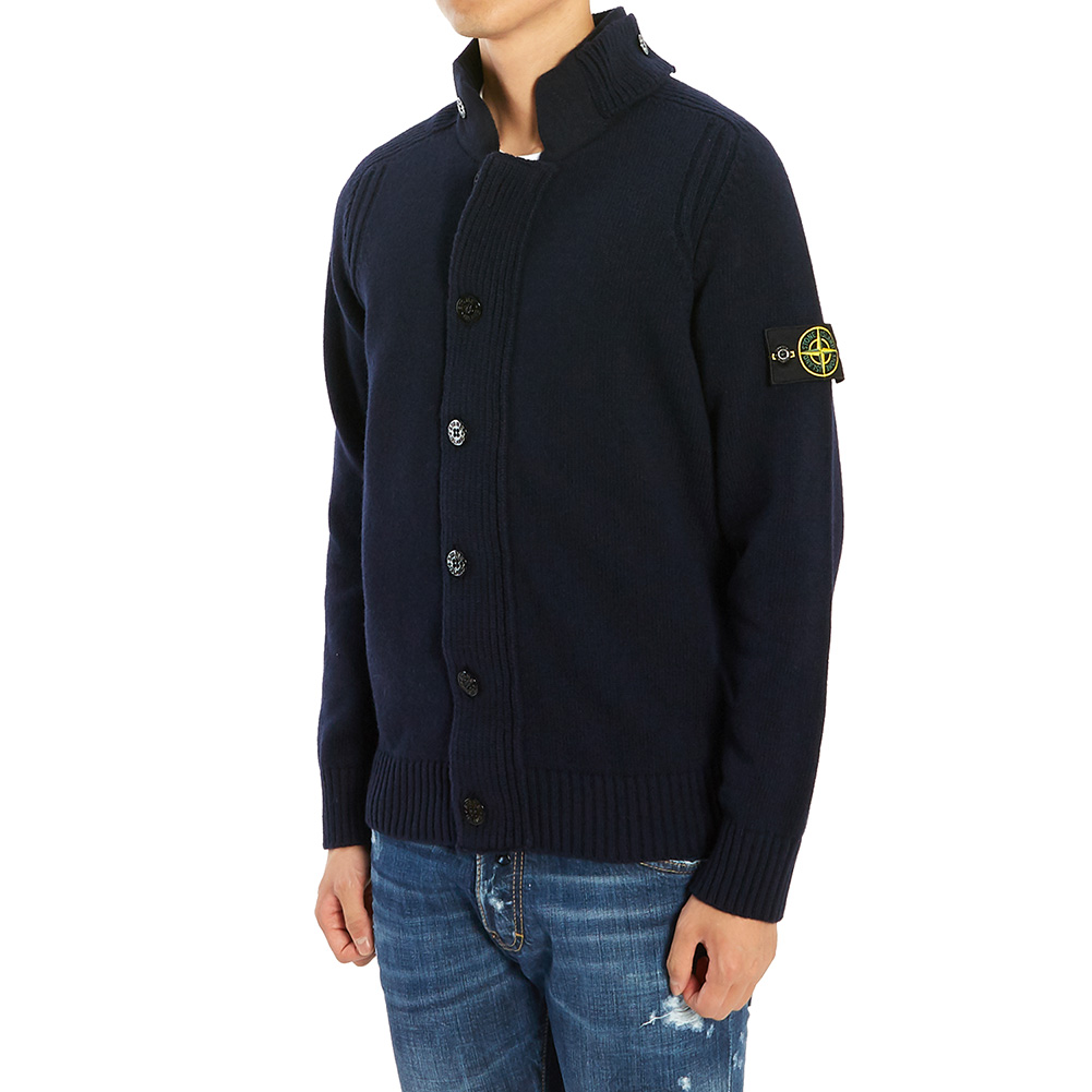스톤아일랜드(STONE ISLAND) 와펜 남자 울 집업 가디건 7115564A3 V0020