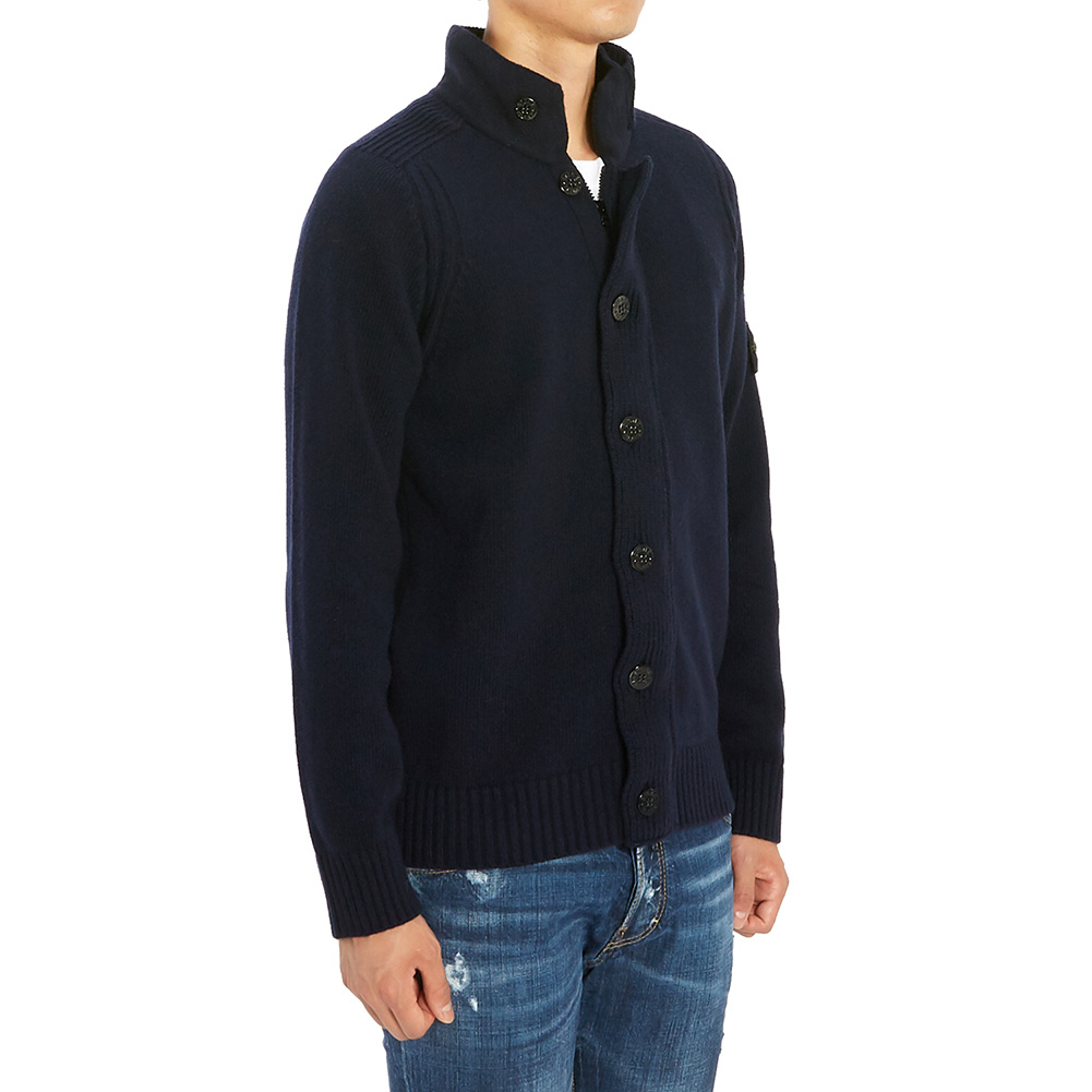 스톤아일랜드(STONE ISLAND) 와펜 남자 울 집업 가디건 7115564A3 V0020