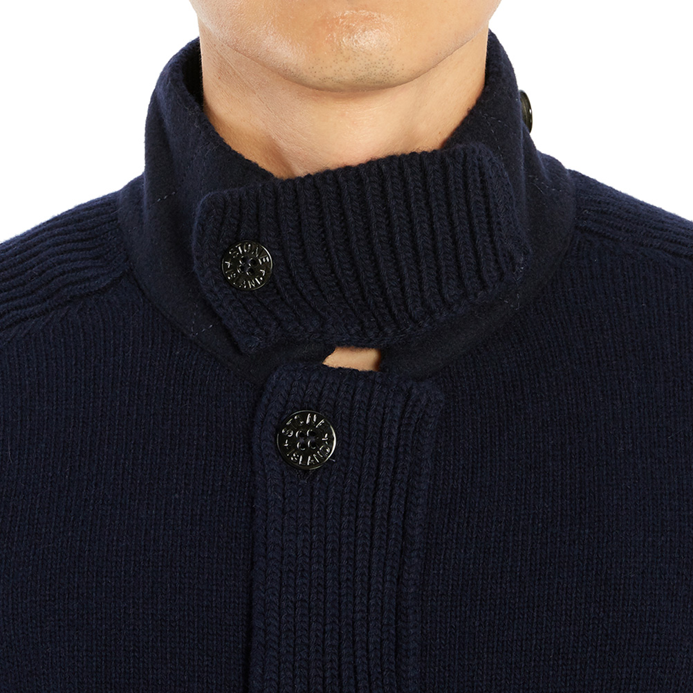 스톤아일랜드(STONE ISLAND) 와펜 남자 울 집업 가디건 7115564A3 V0020