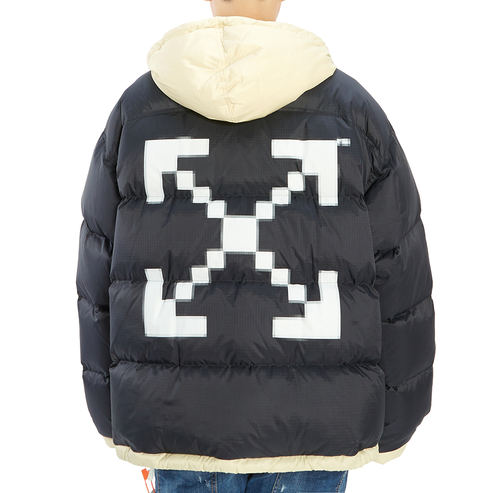 오프화이트(OFF WHITE) 스캐폴딩 남자 후드 패딩 점퍼 OMED019F 19E15025 3201