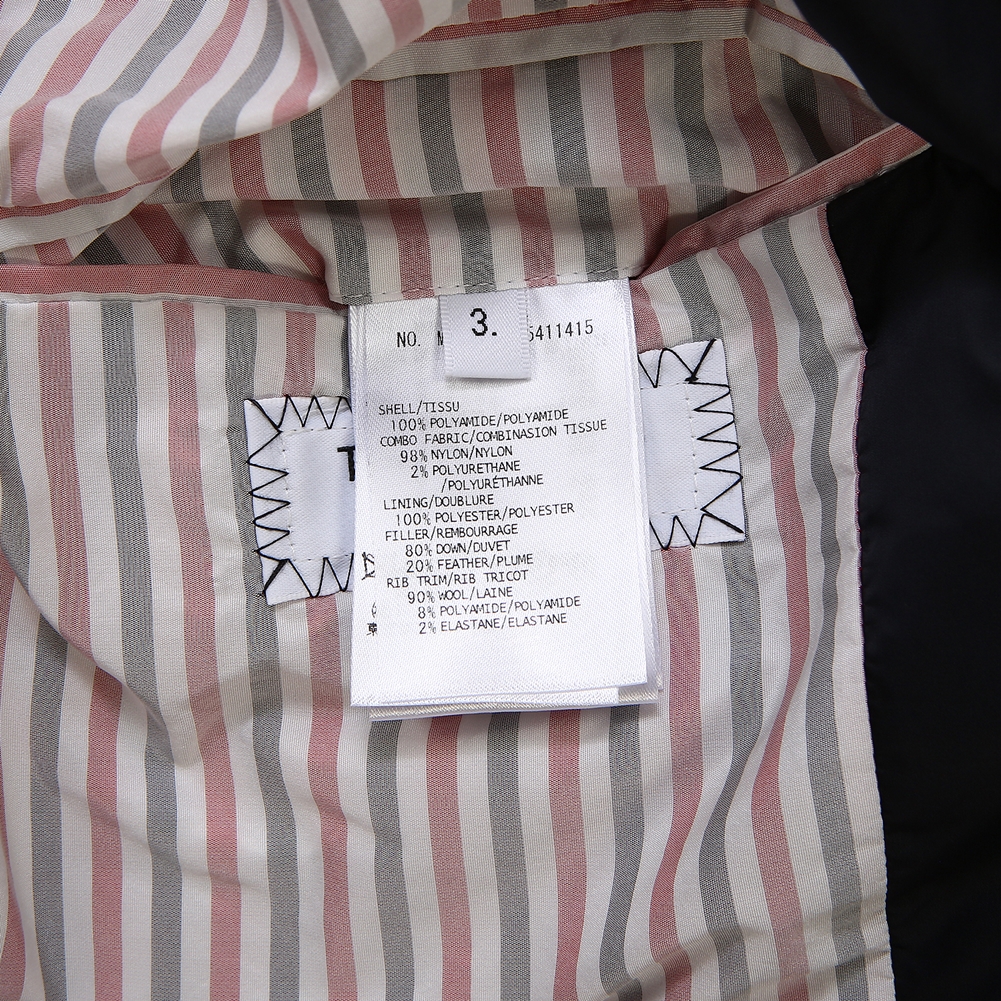 톰브라운(THOM BROWNE) 사선 완장 남자 패딩 봄버 자켓 MJD061X 05411 415