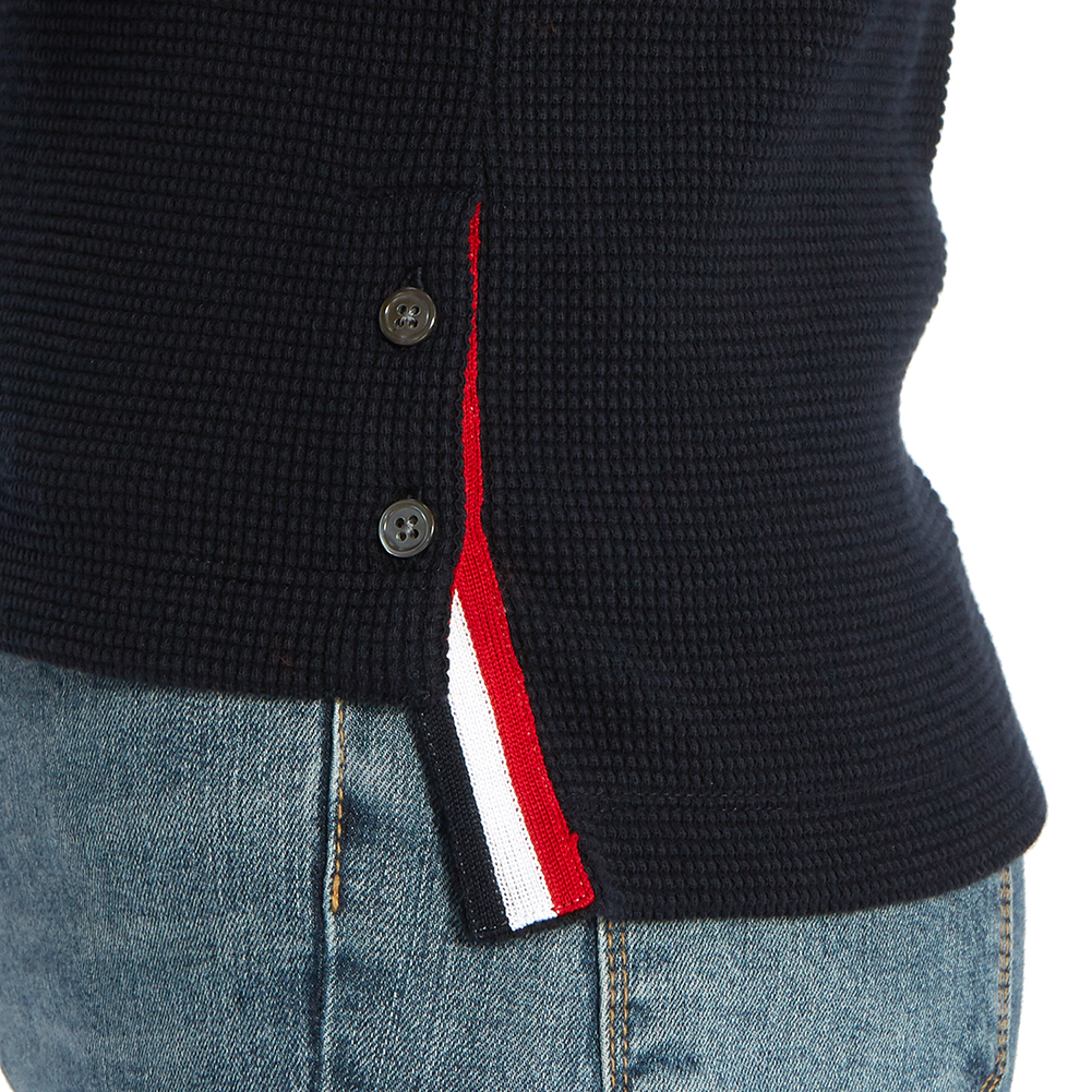 톰브라운(THOM BROWNE) 사선 완장 여자 터틀넥 니트 FJS041A 05802 415