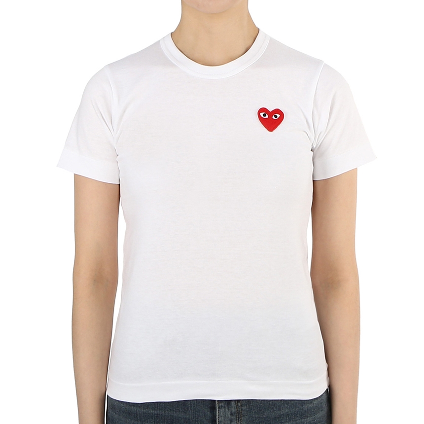 꼼데가르송(COMME DES GARCONS) 스크래치 레드와펜 여성 반팔티셔츠 AZ T107 051 2 SA_AZ T107 051 2_036