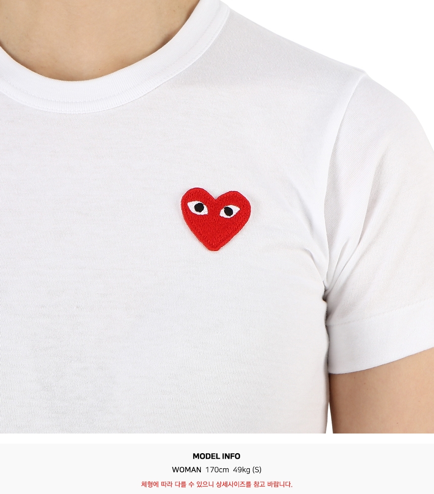 꼼데가르송(COMME DES GARCONS) 스크래치 레드와펜 여성 반팔티셔츠 AZ T107 051 2 SA_AZ T107 051 2_036