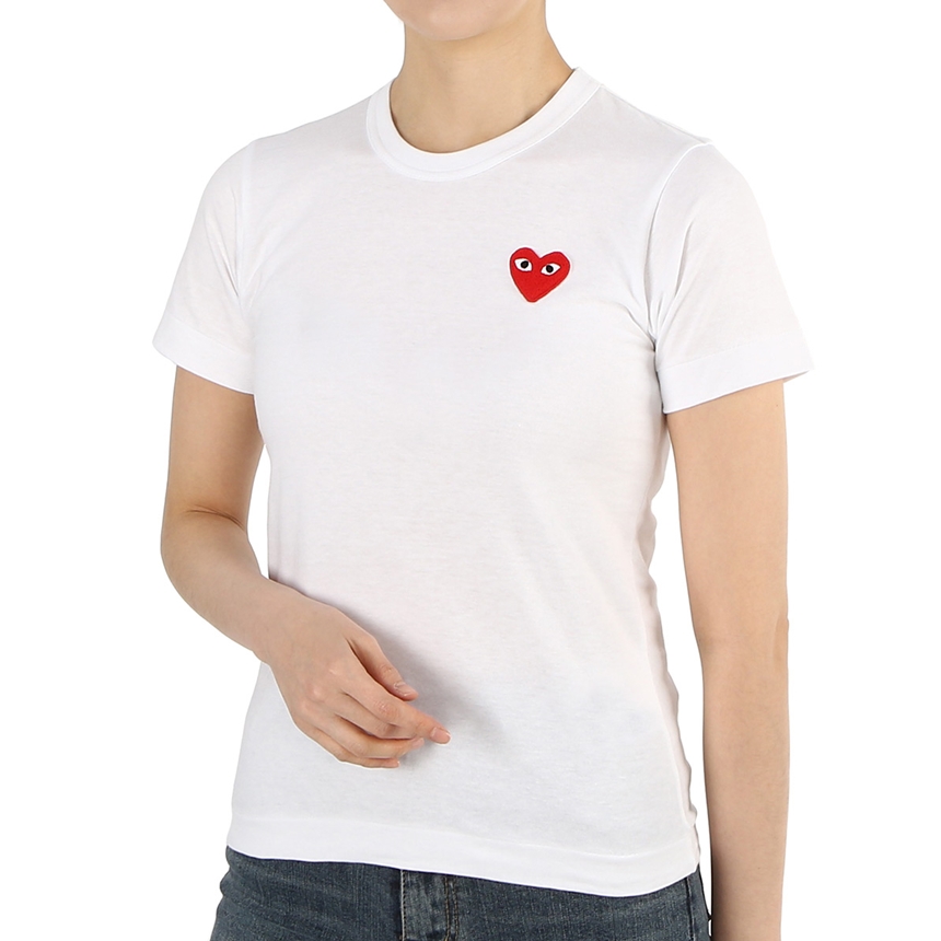 꼼데가르송(COMME DES GARCONS) 스크래치 레드와펜 여성 반팔티셔츠 AZ T107 051 2 SA_AZ T107 051 2_039