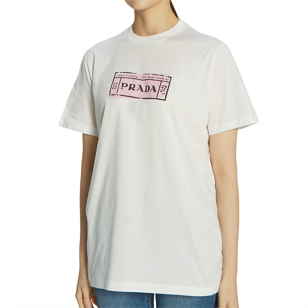 프라다(PRADA) 로고 여자 반팔티셔츠 35838 1V0E F0009