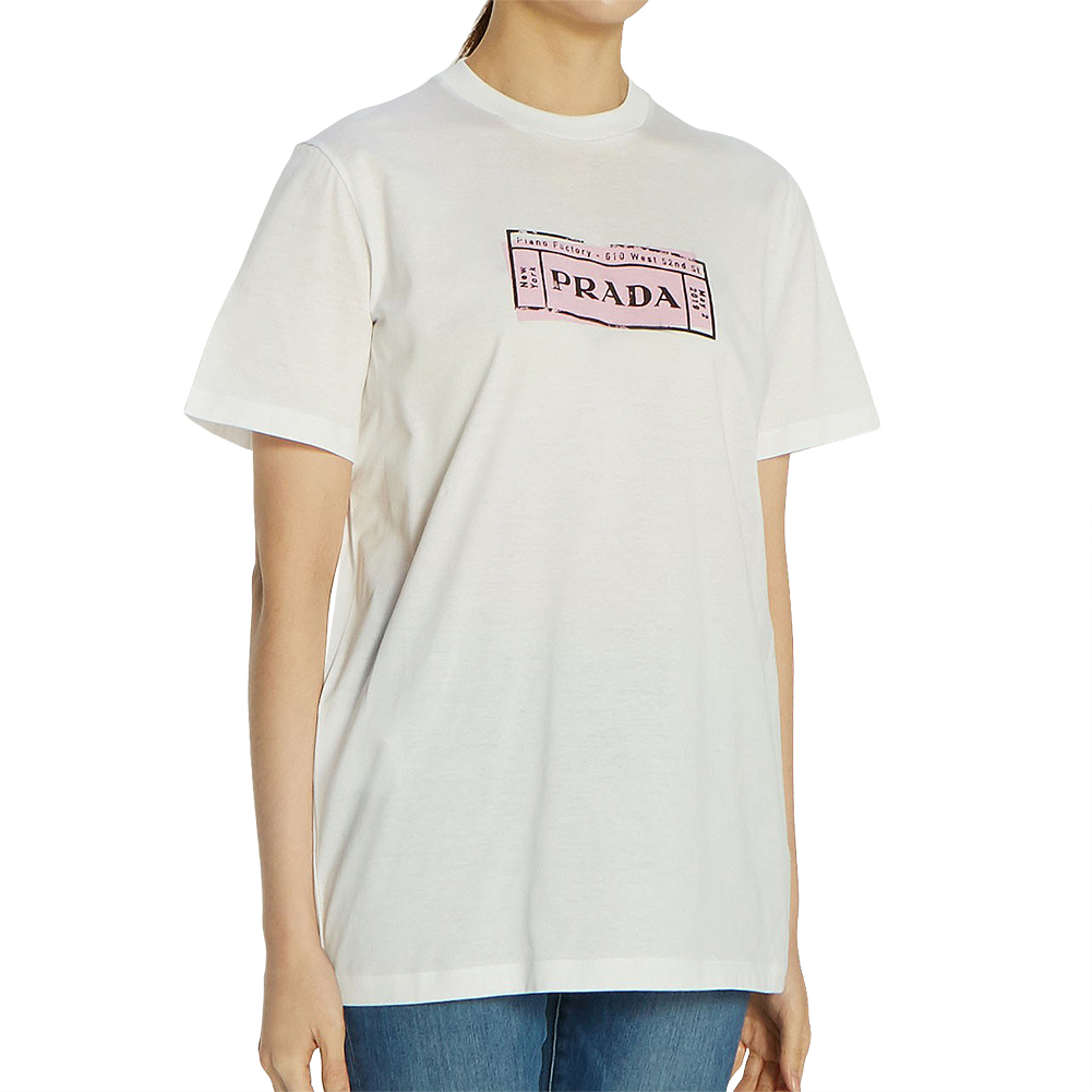 프라다(PRADA) 로고 여자 반팔티셔츠 35838 1V0E F0009