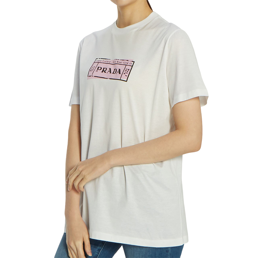 프라다(PRADA) 로고 여자 반팔티셔츠 35838 1V0E F0009