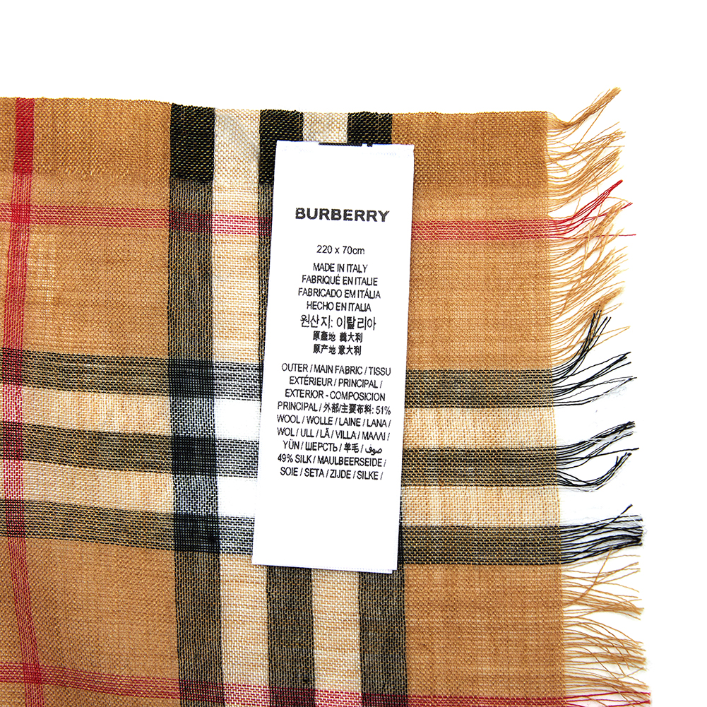버버리(BURBERRY) 빈티지 체크 울 실크 공용 스카프 MU VTG CHECK 8015505