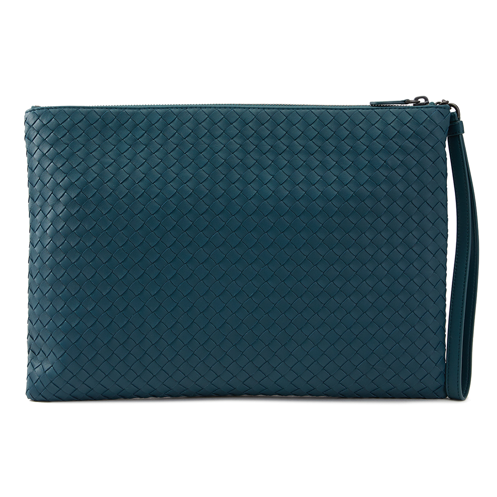 보테가베네타(BOTTEGA VENETA) 페트롤 블루 인트레치아토 공용 클러치/파우치백 442242 V001O 3008