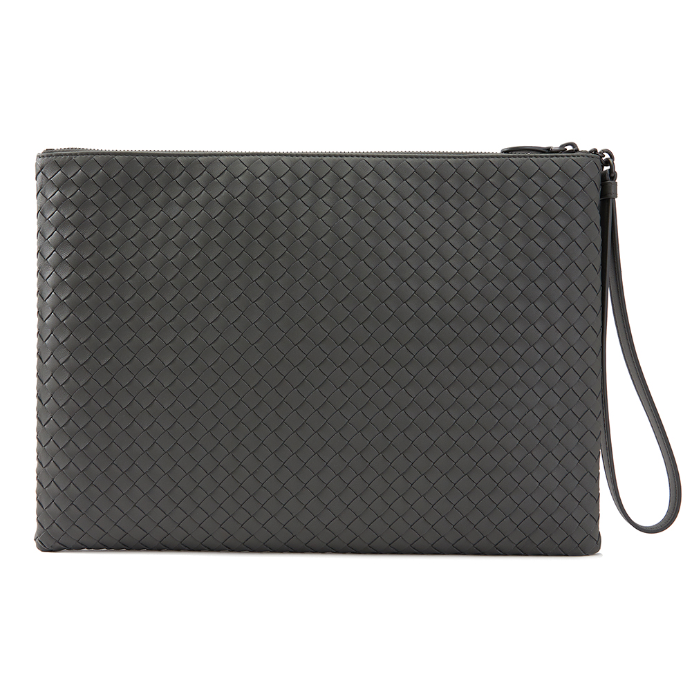 보테가베네타(BOTTEGA VENETA) 라이트 그레이 인트레치아토 공용 클러치/파우치백 442242 V001O 8522
