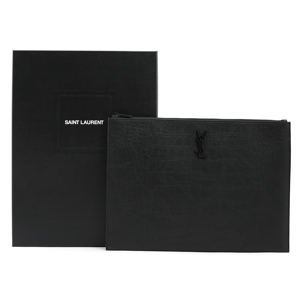 생로랑(SAINT LAURENT PARIS) 모노그램 크로커다일 공용 클러치/파우치백 534680 C9H0U 1000