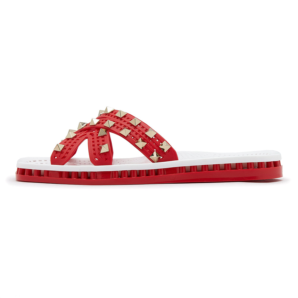 발렌티노(VALENTINO) 락스터드 여자 크로스 스트랩 슬리퍼 RW0S0M89PVS FX5