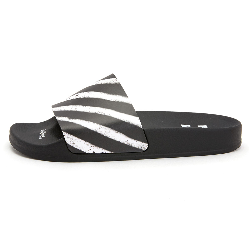 오프화이트(OFF WHITE) 스프레이 스트라이프 남자 샌들/슬리퍼 OMIA087S 19C22037 1001