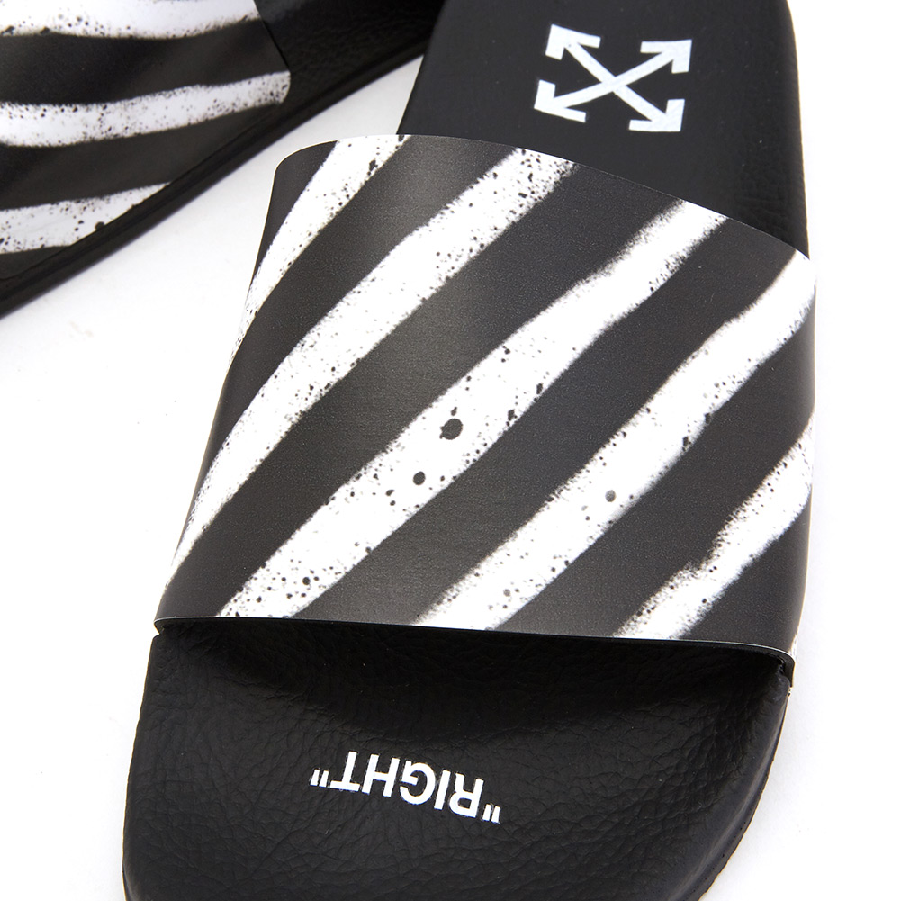오프화이트(OFF WHITE) 스프레이 스트라이프 남자 샌들/슬리퍼 OMIA087S 19C22037 1001