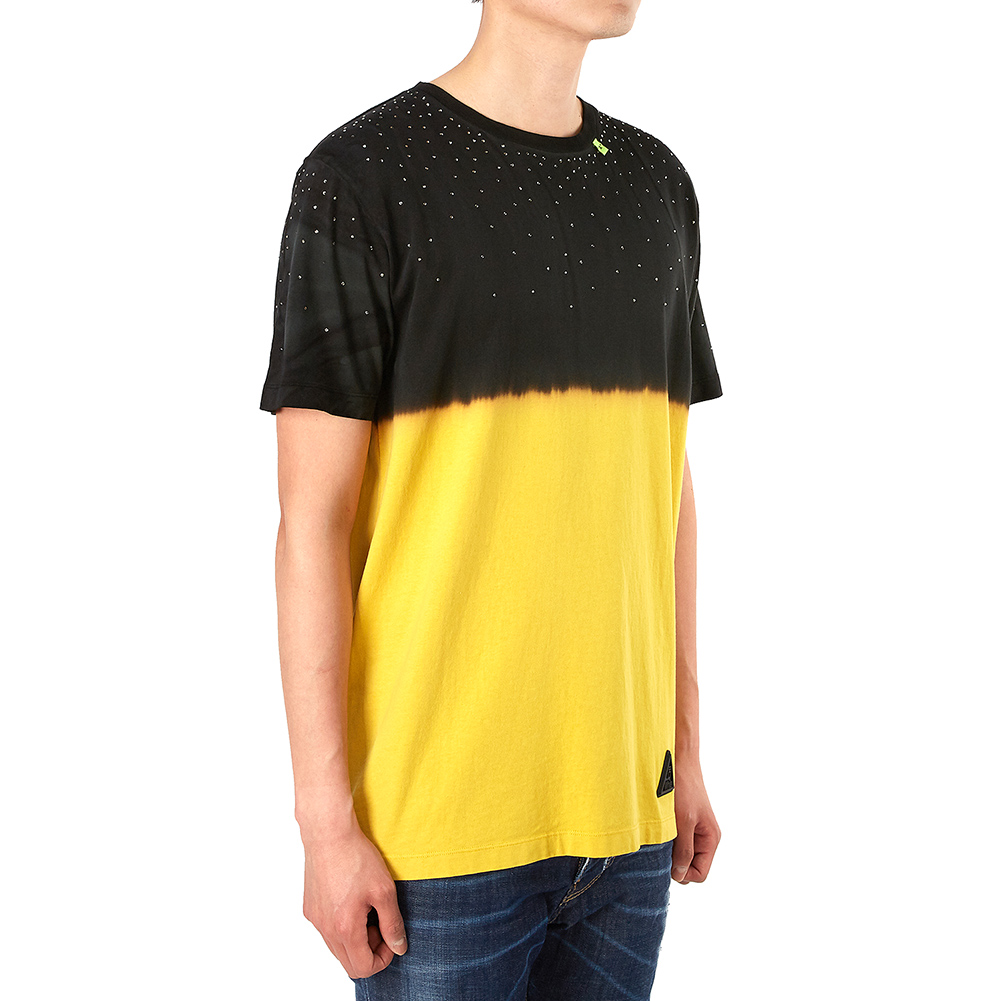 오프화이트(OFF WHITE) 타이 다이 슬림 남자 반팔티셔츠 OMAA027S 19185019 6000