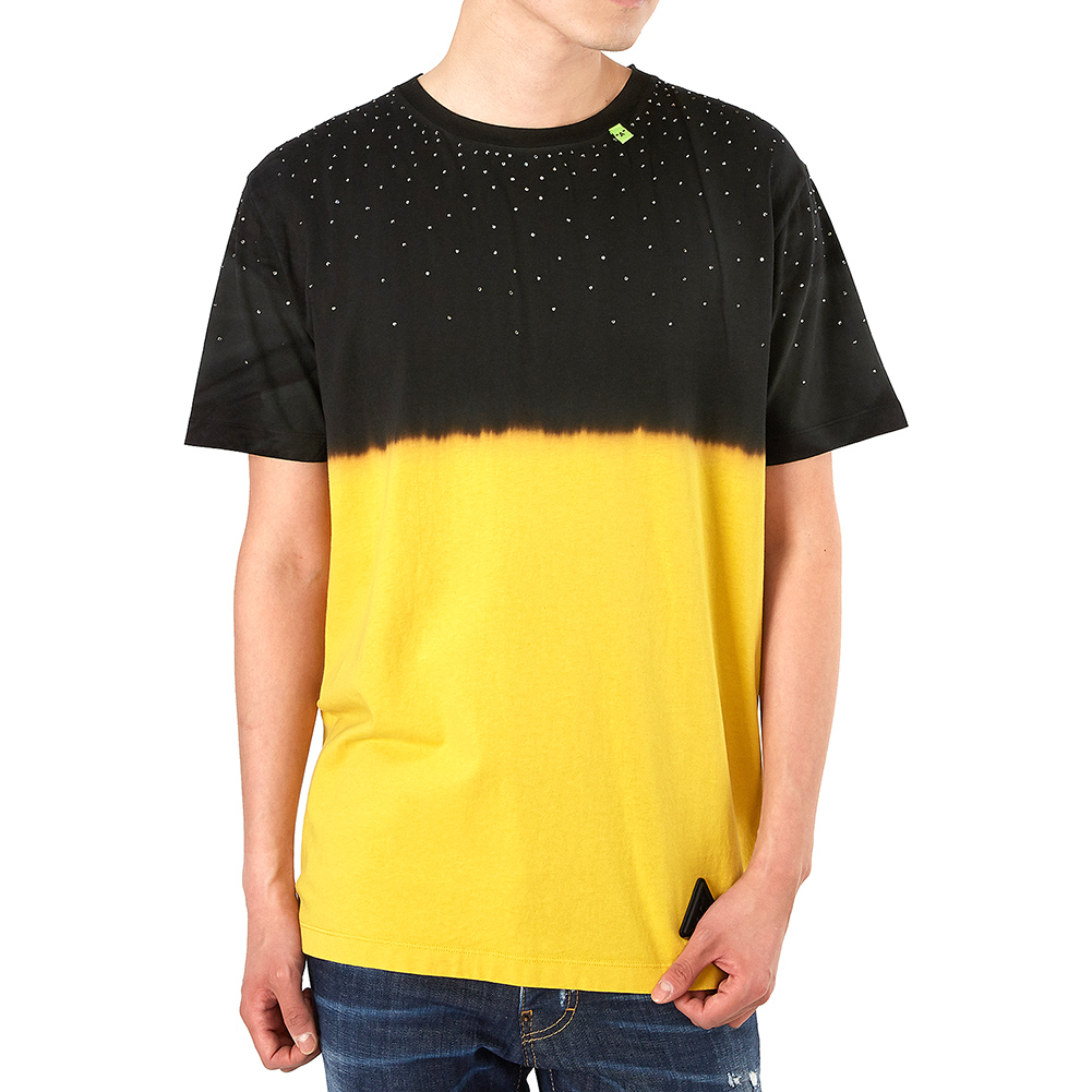 오프화이트(OFF WHITE) 타이 다이 슬림 남자 반팔티셔츠 OMAA027S 19185019 6000