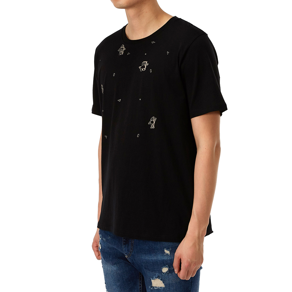 생로랑(SAINT LAURENT PARIS) 로봇 남자 반팔티셔츠 547994 YB2YV 1095