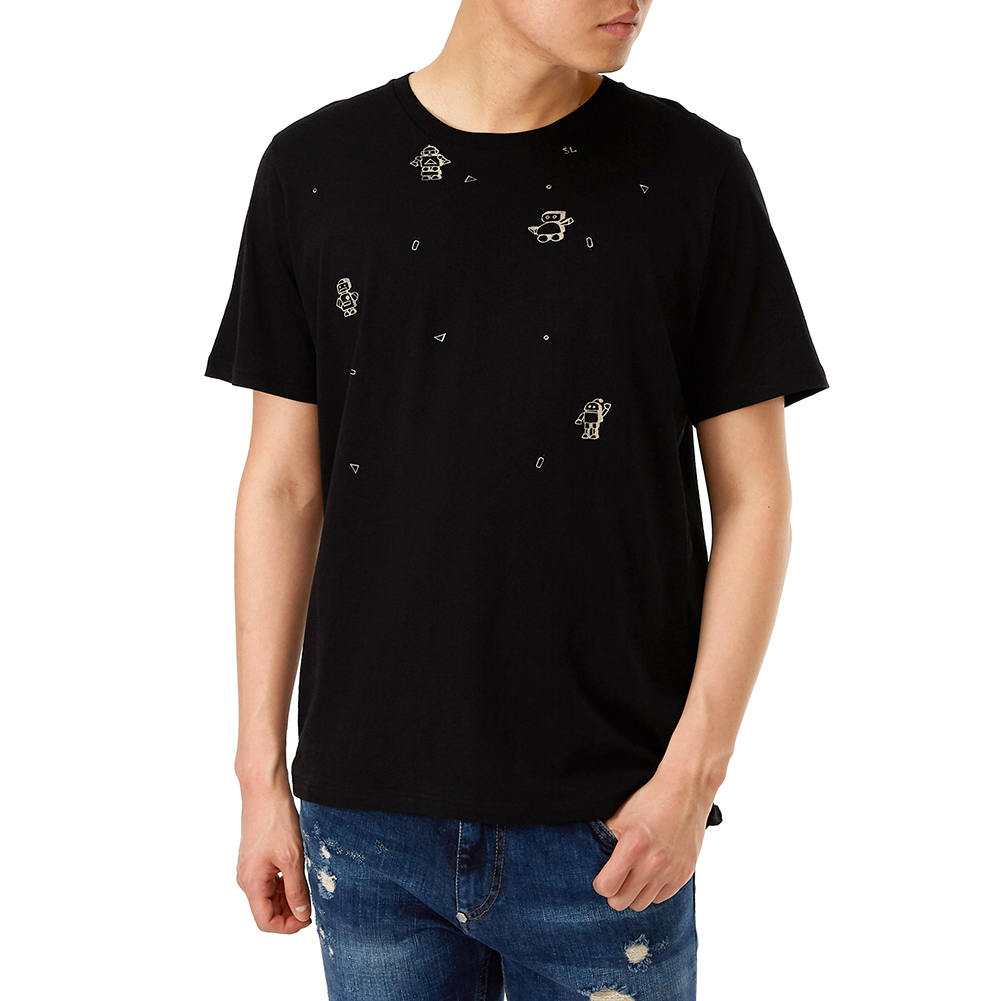 생로랑(SAINT LAURENT PARIS) 로봇 남자 반팔티셔츠 547994 YB2YV 1095