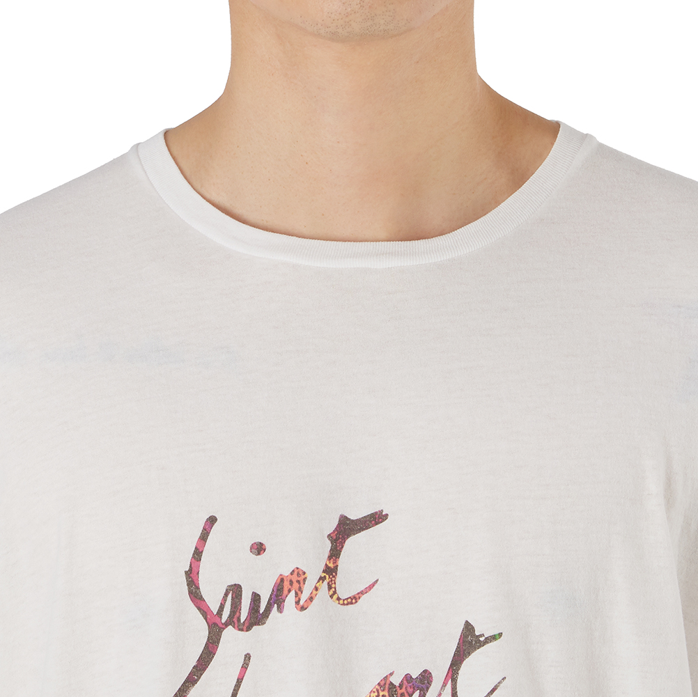 생로랑(SAINT LAURENT PARIS) 애니멀 로고 남자 반팔티셔츠 553378 YBCL2 8486