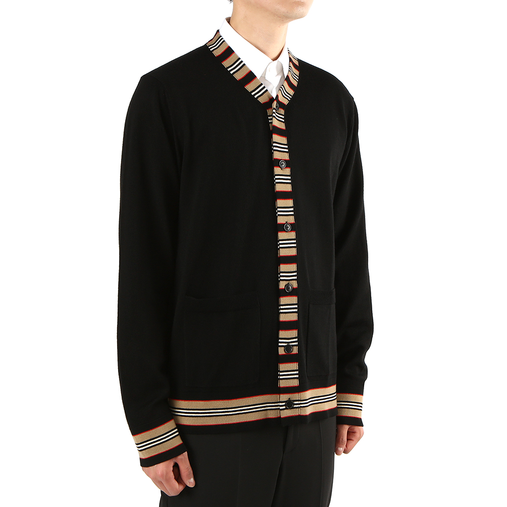 버버리(BURBERRY) 아이콘 스트라이프 남자 울 가디건 WALTER 8009161 A1189