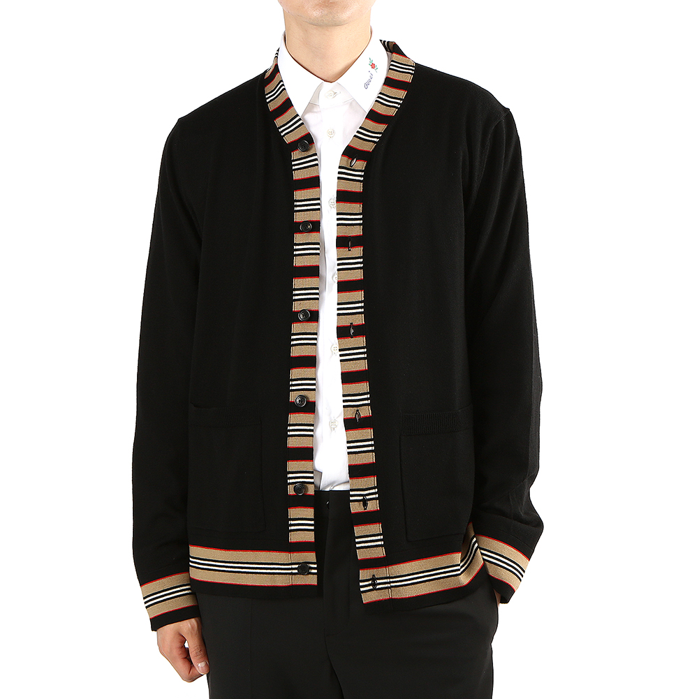 버버리(BURBERRY) 아이콘 스트라이프 남자 울 가디건 WALTER 8009161 A1189