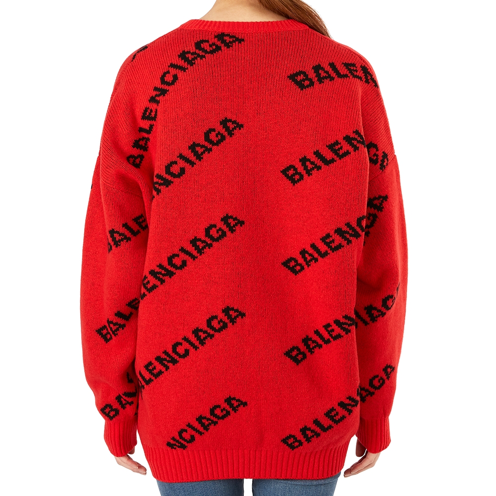발렌시아가(BALENCIAGA) 멀티 로고 여자 울 스웨터/니트 542602 T1473 7560