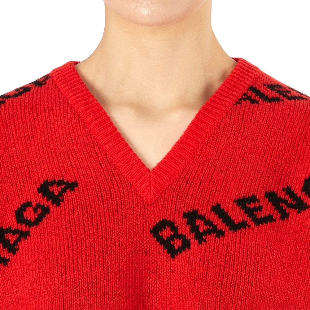 발렌시아가(BALENCIAGA) 멀티 로고 여자 울 스웨터/니트 542602 T1473 7560