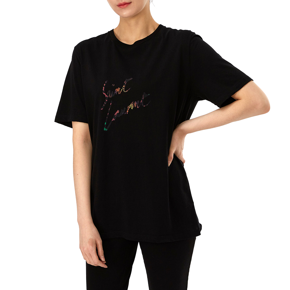 생로랑(SAINT LAURENT PARIS) 애니멀 로고 여자 반팔티셔츠 553438 YBCL2 1068