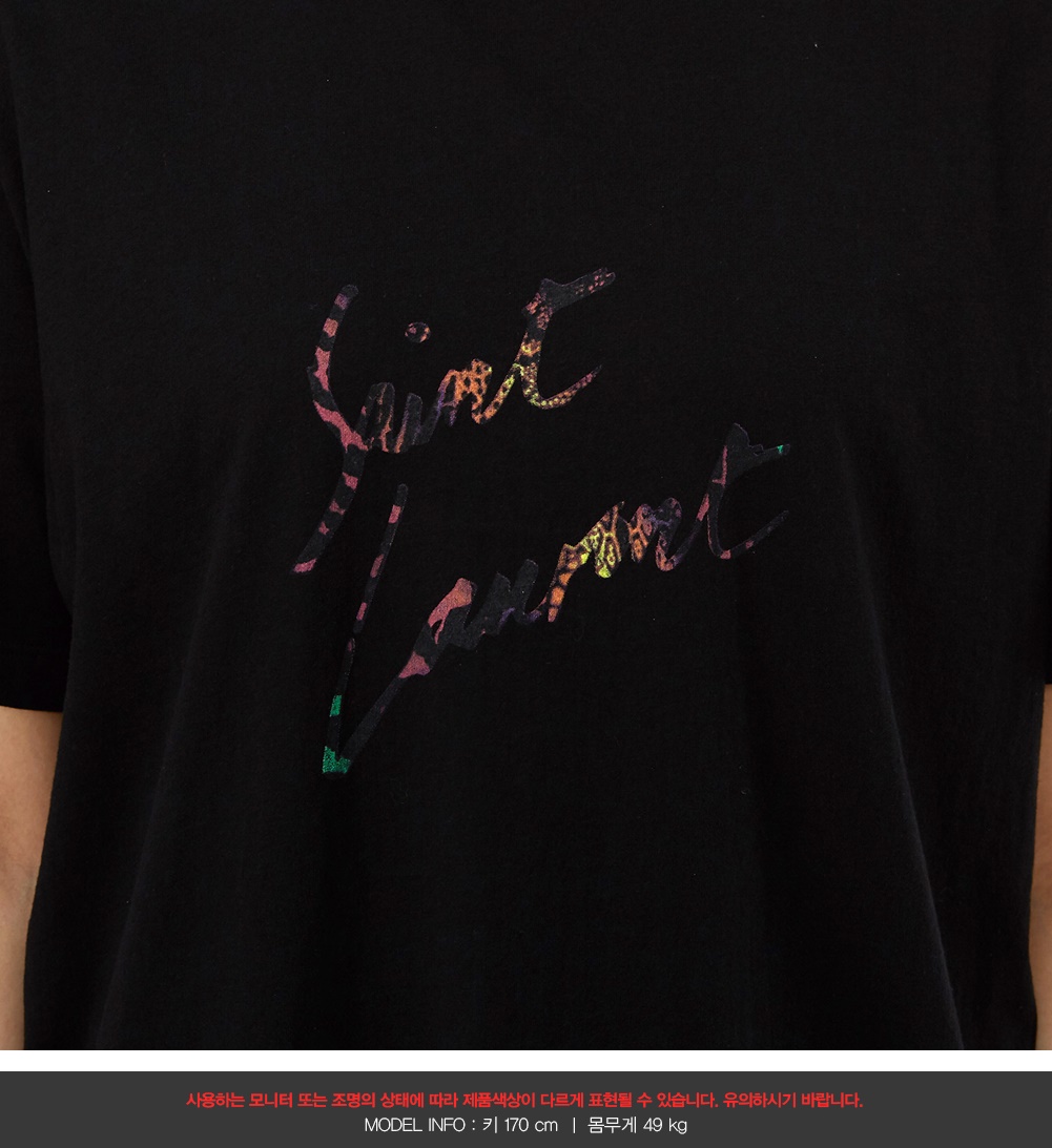 생로랑(SAINT LAURENT PARIS) 애니멀 로고 여자 반팔티셔츠 553438 YBCL2 1068