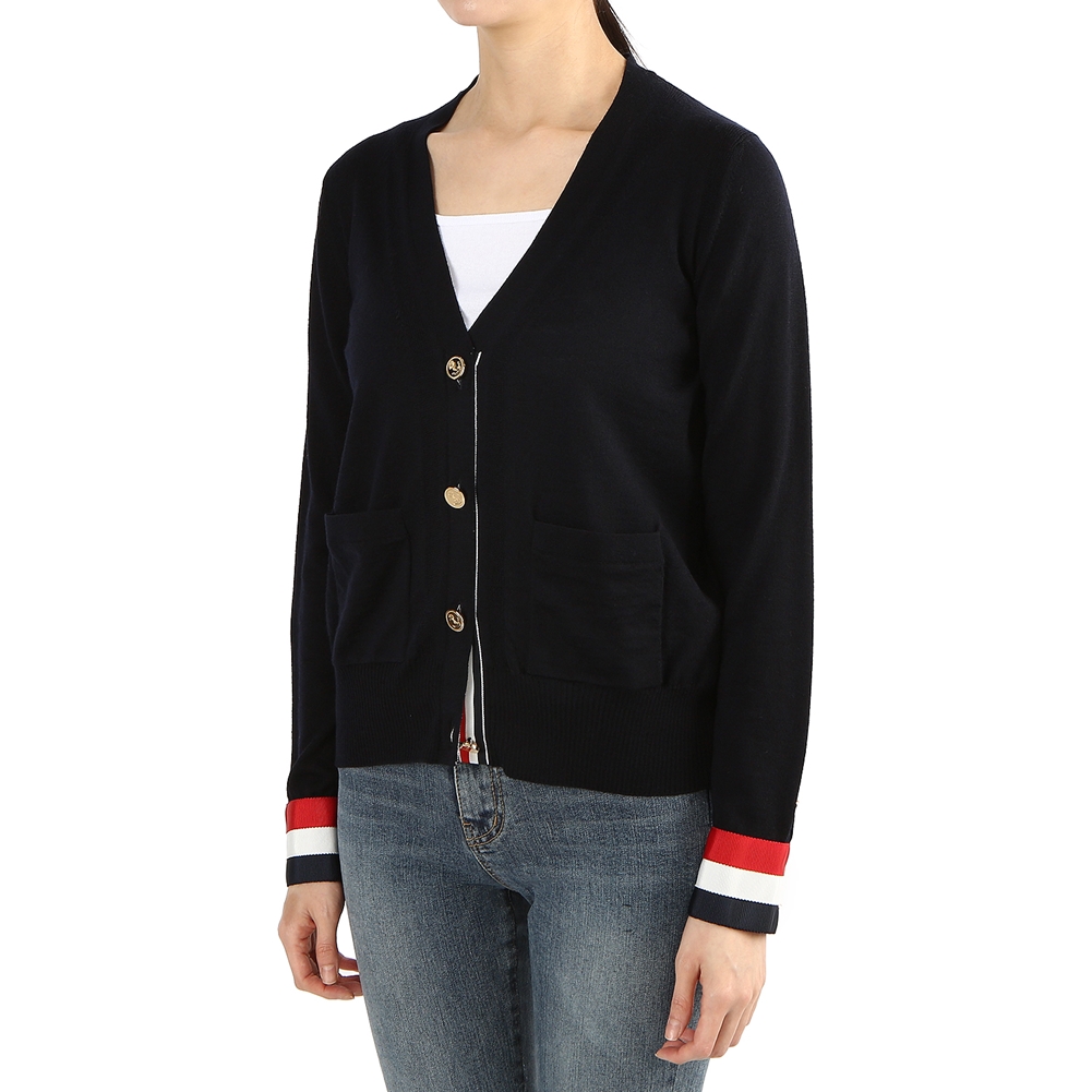 톰브라운(THOM BROWNE) 그로그랭 커프 여자 울 가디건 FKC228A 00014 415