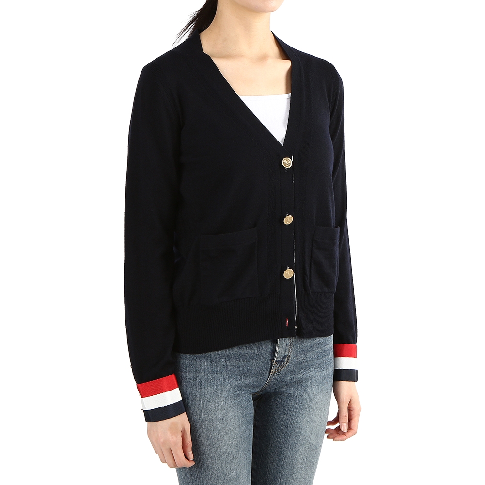 톰브라운(THOM BROWNE) 그로그랭 커프 여자 울 가디건 FKC228A 00014 415
