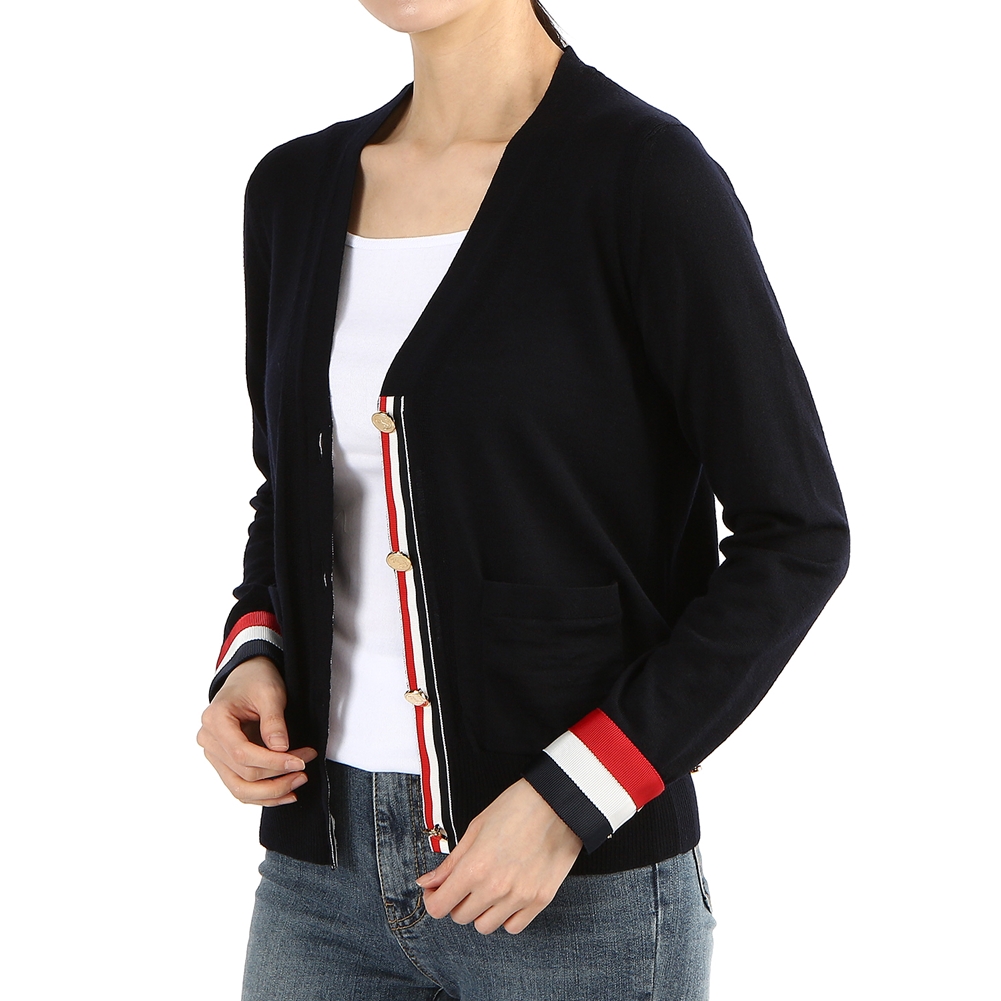 톰브라운(THOM BROWNE) 그로그랭 커프 여자 울 가디건 FKC228A 00014 415
