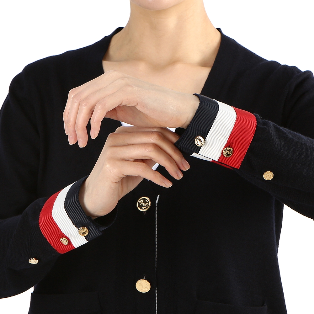 톰브라운(THOM BROWNE) 그로그랭 커프 여자 울 가디건 FKC228A 00014 415