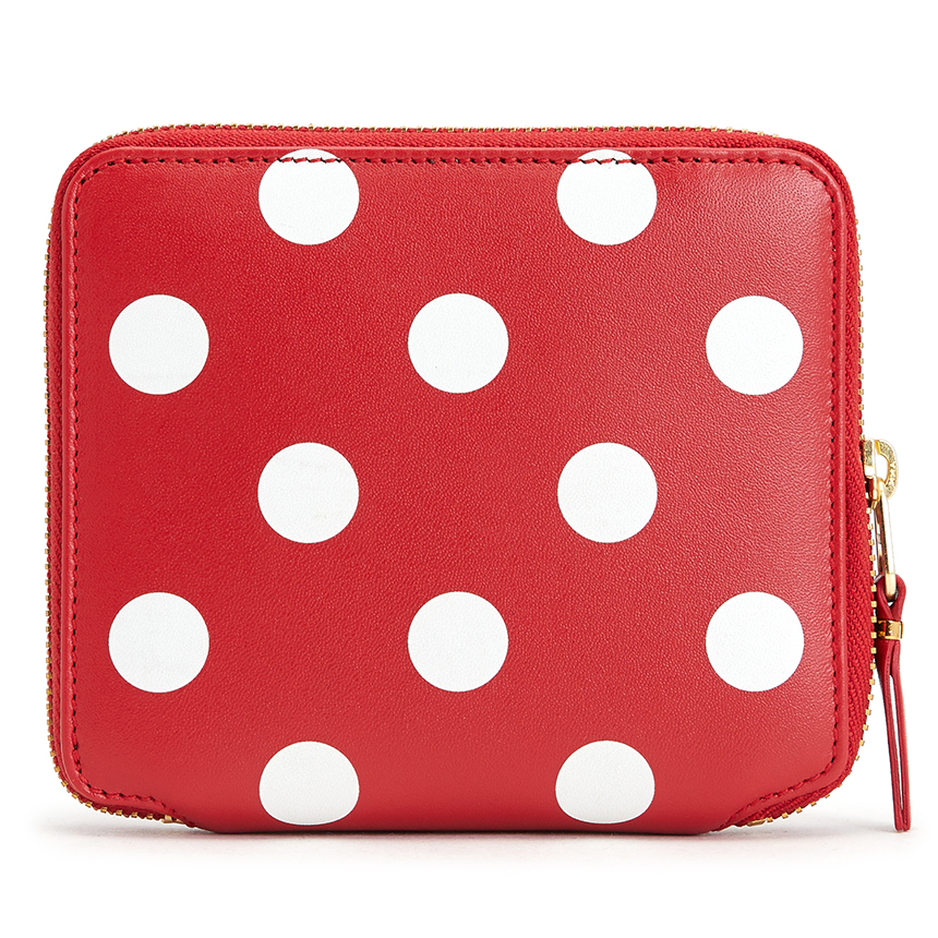꼼데가르송(COMME DES GARCONS) 도트 지퍼 여자 반지갑 SA2100PD RED