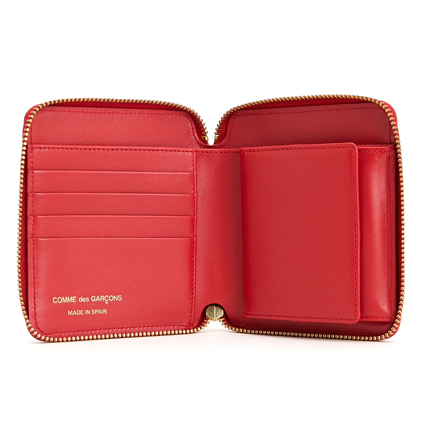 꼼데가르송(COMME DES GARCONS) 도트 지퍼 여자 반지갑 SA2100PD RED