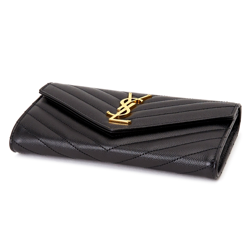 생로랑(SAINT LAURENT PARIS) 모노그램 마틀라세 캐비어 여자 장지갑 372264 BOW01 1000