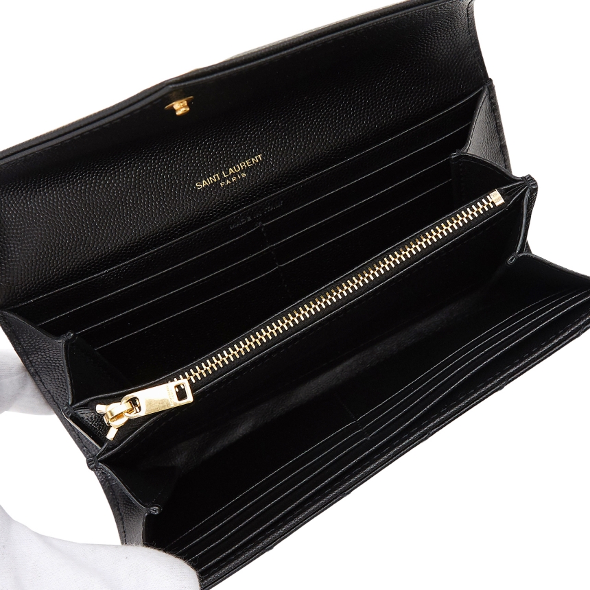 생로랑(SAINT LAURENT PARIS) 모노그램 마틀라세 캐비어 여자 장지갑 372264 BOW01 1000