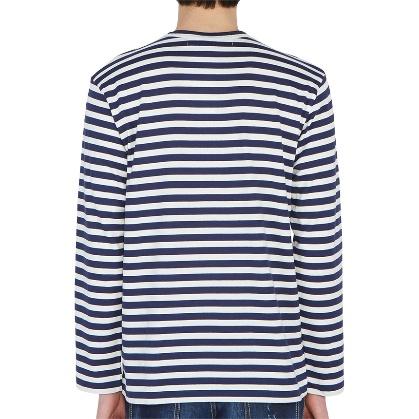 꼼데가르송(COMME DES GARCONS) 더블하트와펜 스트라이프 남자 긴팔티셔츠 AZ T228 051 1