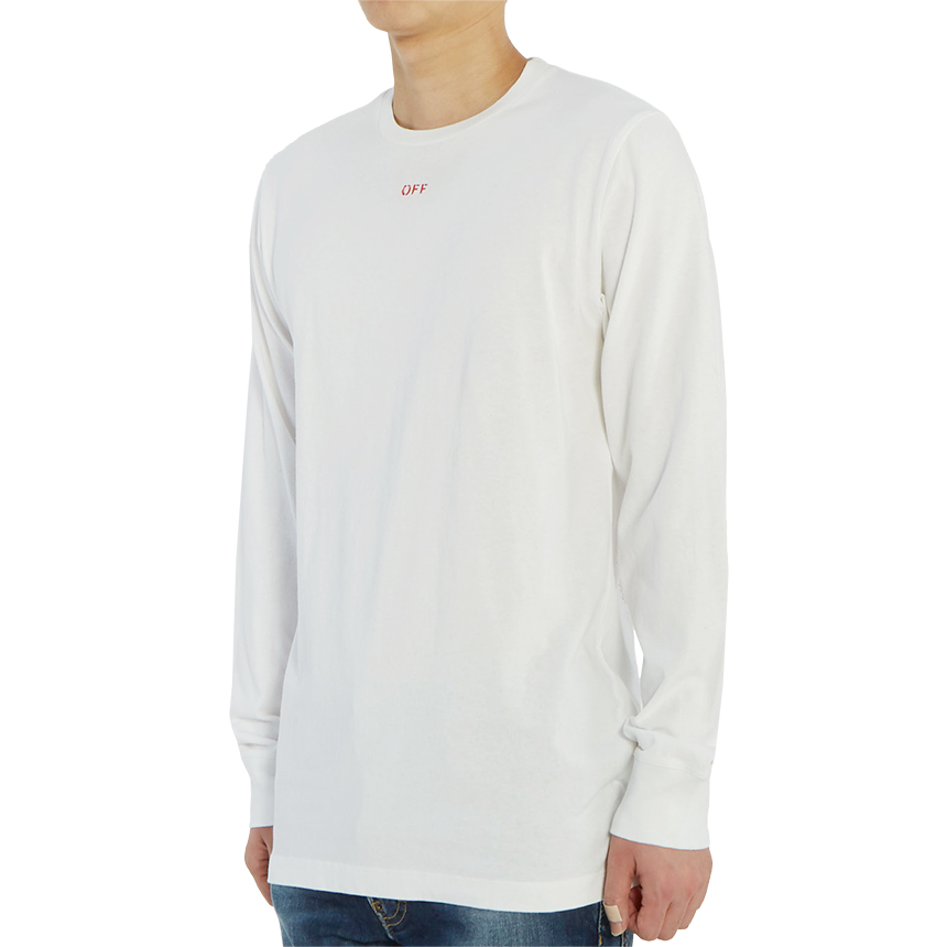 오프화이트(OFF WHITE) 스텐실 애로우 남자 긴팔티셔츠 OMAB001E 20JER004 0125