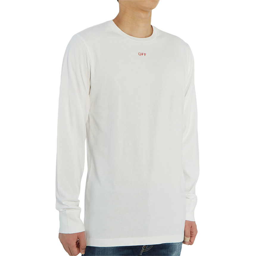 오프화이트(OFF WHITE) 스텐실 애로우 남자 긴팔티셔츠 OMAB001E 20JER004 0125