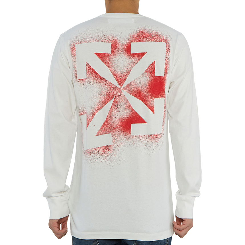 오프화이트(OFF WHITE) 스텐실 애로우 남자 긴팔티셔츠 OMAB001E 20JER004 0125
