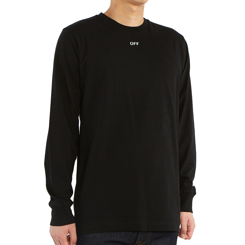 오프화이트(OFF WHITE) 스텐실 애로우 남자 긴팔티셔츠 OMAB001E 20JER004 1001