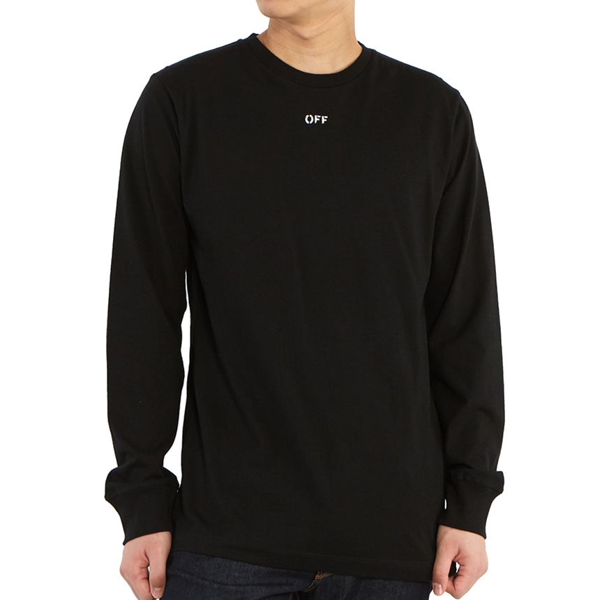 오프화이트(OFF WHITE) 스텐실 애로우 남자 긴팔티셔츠 OMAB001E 20JER004 1001