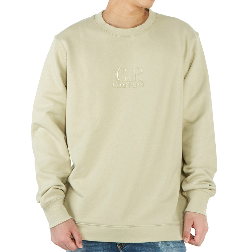 씨피컴퍼니(CP COMPANY) 로고 남자 긴팔 기모 맨투맨 티셔츠 레귤러핏 09CMSS008A 005086W 303