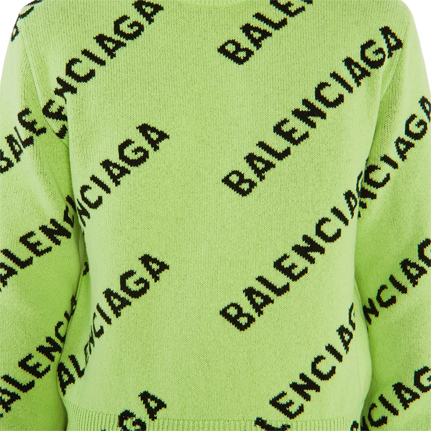 발렌시아가(BALENCIAGA) 올오버 로고 남자 울 니트 621019 T1567 3532