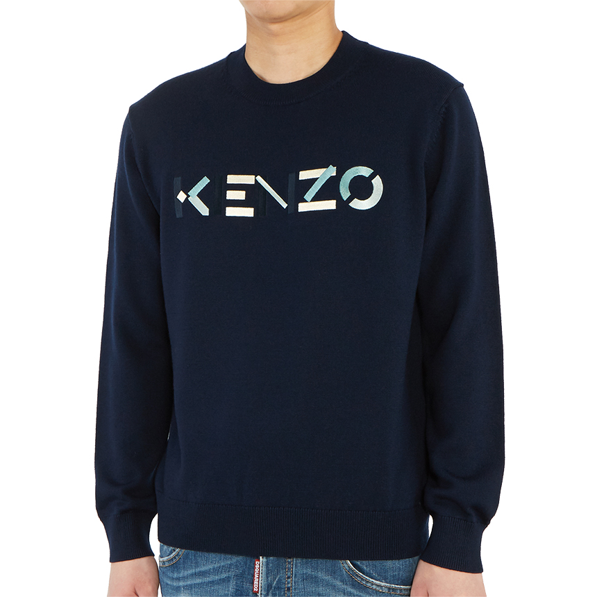 겐조(KENZO) 로고 남자 울 니트 5PU541 3LA 76 206