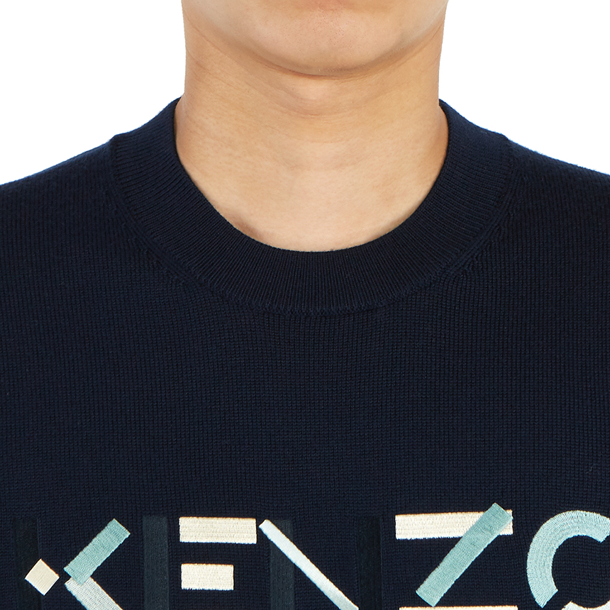 겐조(KENZO) 로고 남자 울 니트 5PU541 3LA 76 206